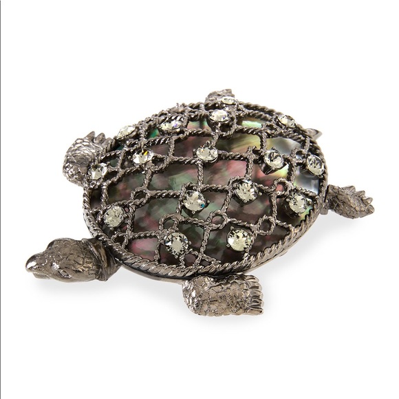 Oscar De La Renta Swarovski Crystal turtle brooch - Picture 3 of 3